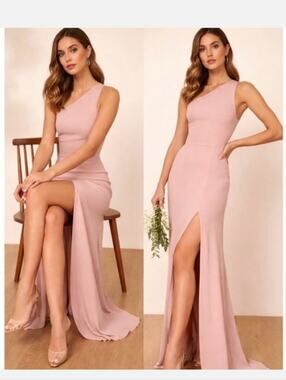 Reformation Evelyn One-Shoulder Maxi Dress Blush Pink Size 2 NWT Wedding Guest